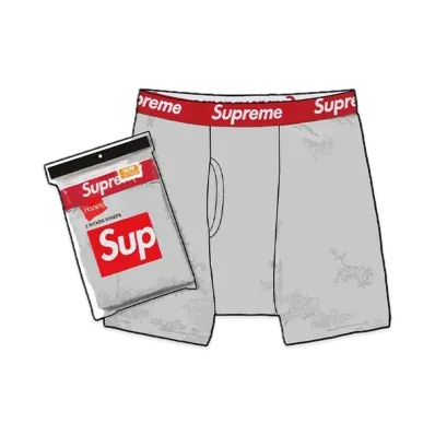 Supreme x Hanes Boxer Briefs 2 Pack "Heather Grey"