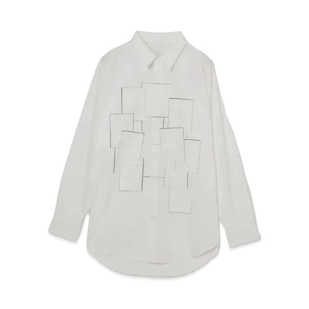 Ground Y x CHAINSAW MAN "Don't Ever Open This Door" Cotton Broad Blouse "White"
