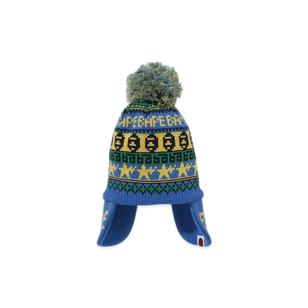 A BATHING APE Bape Knit Cap Kid's "Blue"