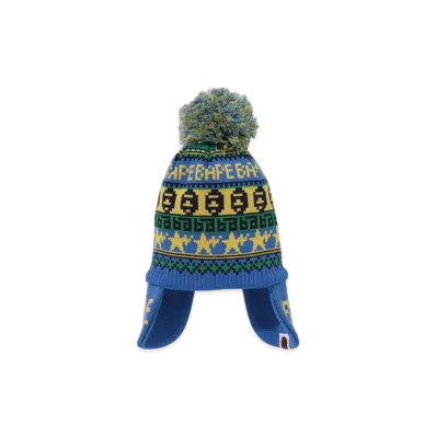 A BATHING APE Bape Knit Cap Kid's "Blue"