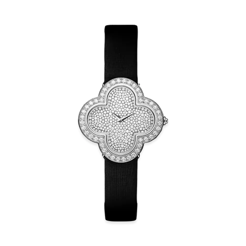 Van Cleef & Arpels Alhambra medium model watch "18K White gold/Diamond"