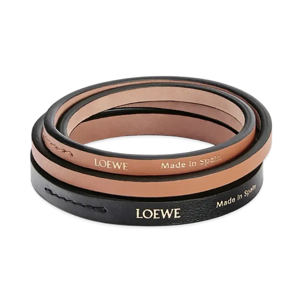LOEWE Double Bangle Set "Black/Tan"