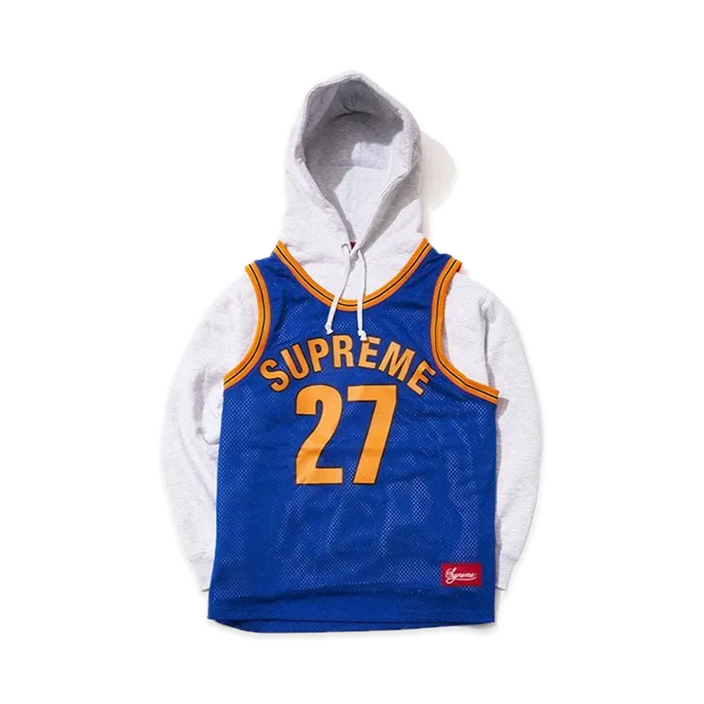 Supreme Basketball Jersey Hooded Sweatshirt "Grey"