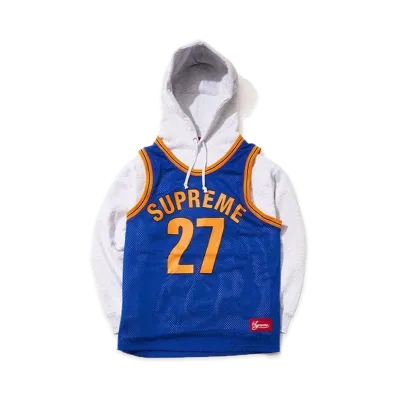 Supreme Basketball Jersey Hooded Sweatshirt "Grey"