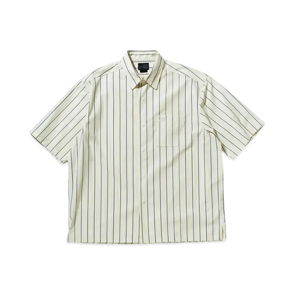 NEW ERA BLACK LABEL SS25 Short Sleeve Stripe Shirt "Chrome White"
