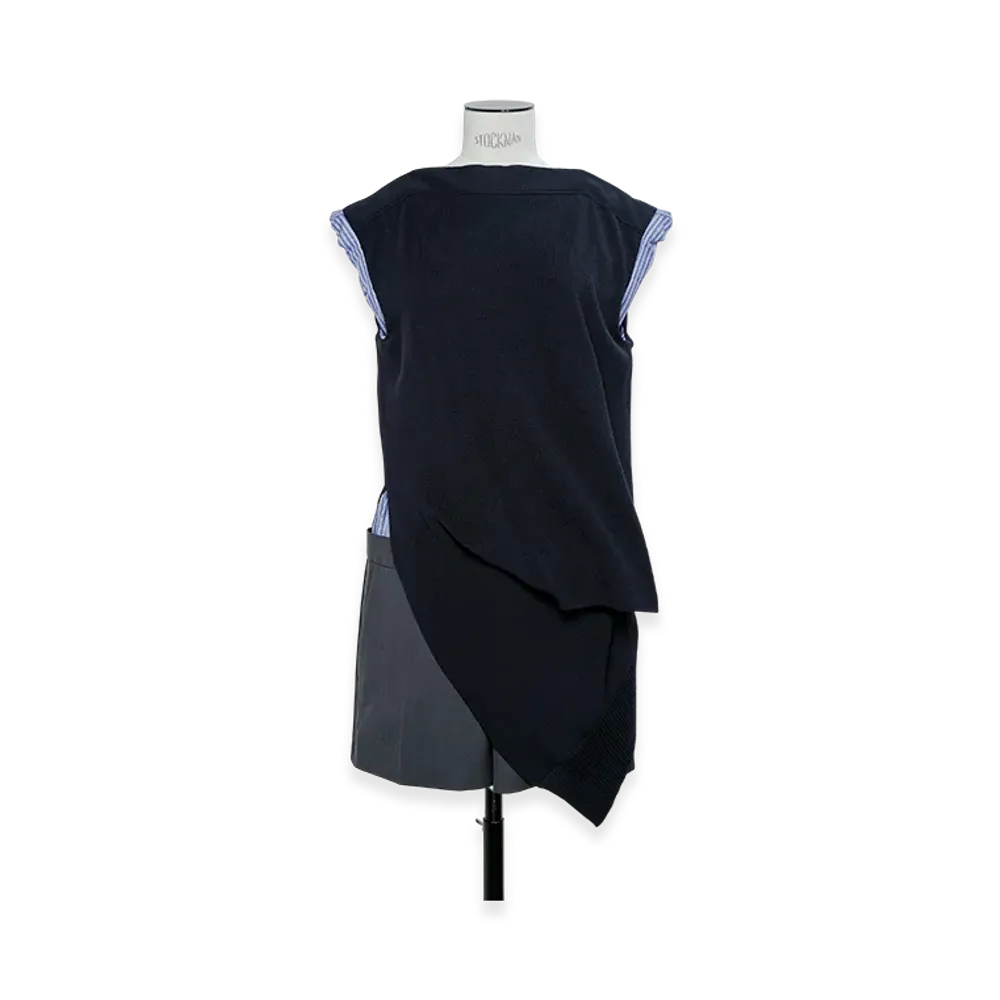 sacai Suiting x Knit Dress "Navy/Gray"