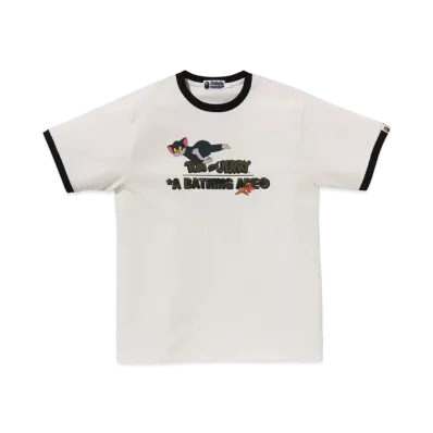 A BATHING APE x Tom And Jerry 85TH Ringer Tee "Ivory"