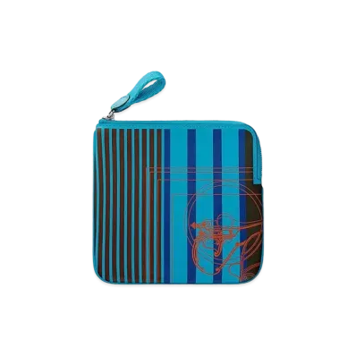 Hermes Carre Pocket Pouch "Blue Frida/Capucine"