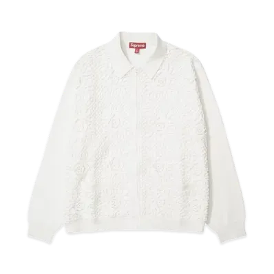 Supreme Crochet Zip Up Cardigan "White"