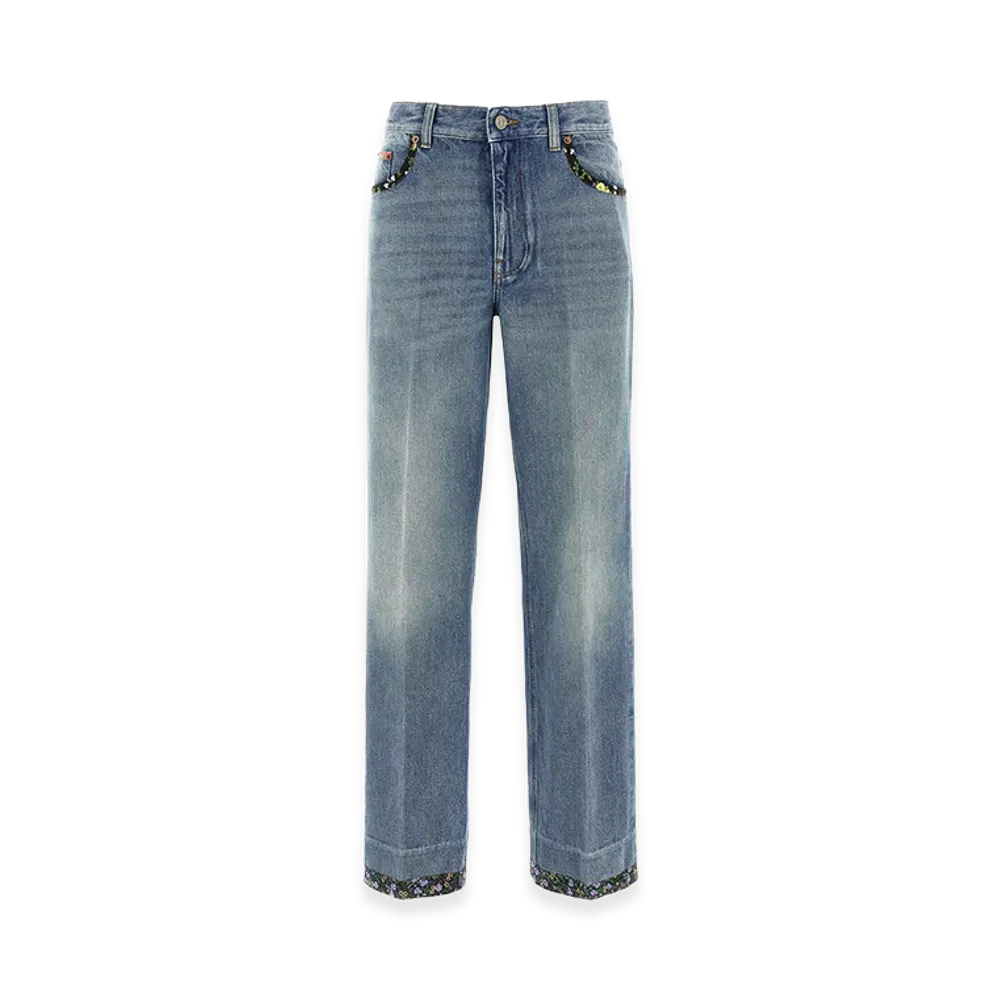 Valentino Garavani Women's Jeans "Floral/Blue"