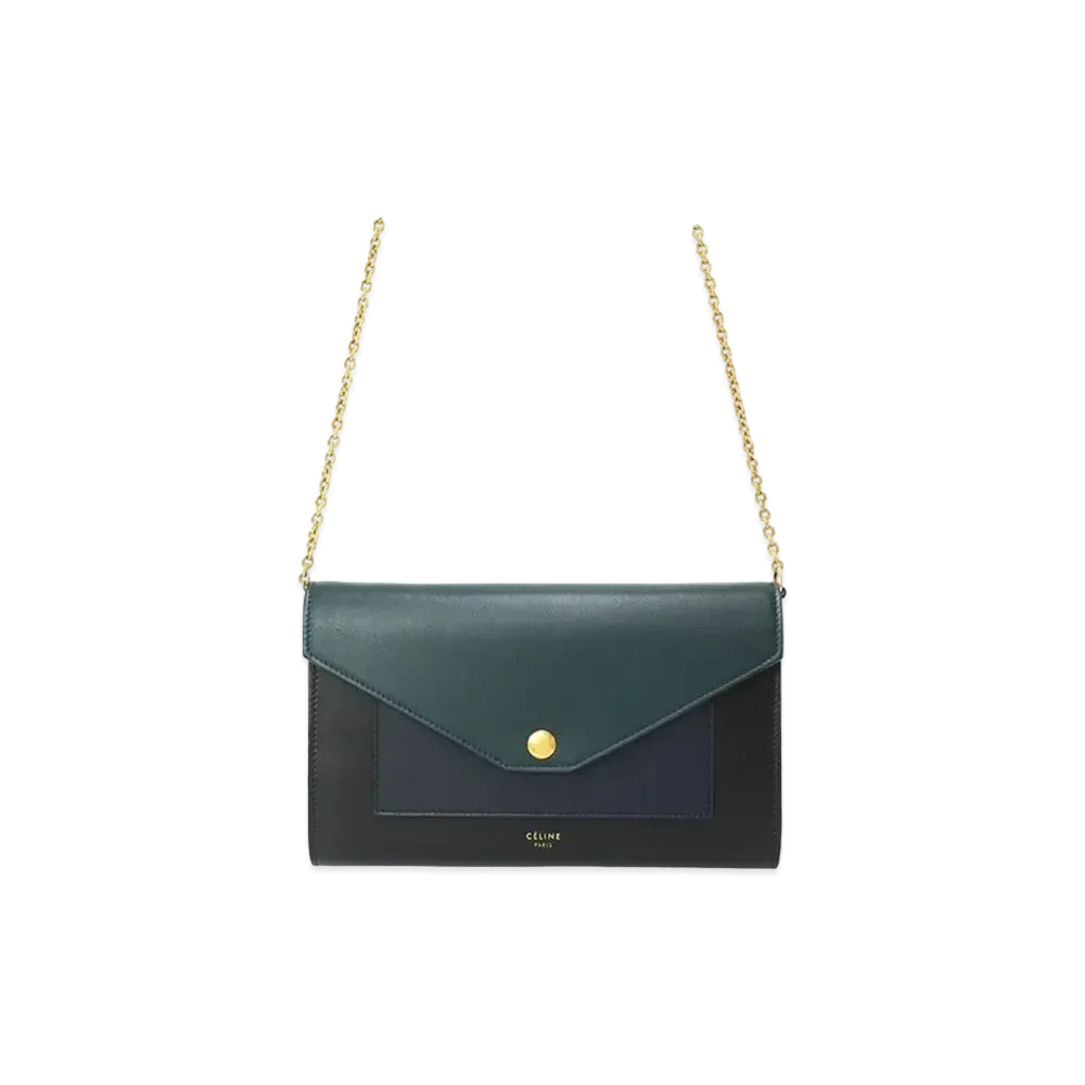 CELINE Pocket Large Flap Chain Wallet