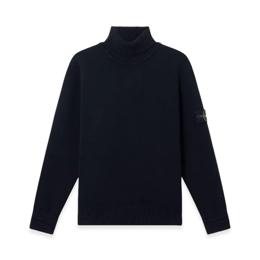 Stone Island 505A2 Winter Cotton Turtleneck Sweater - 24FW "Navy Blue"