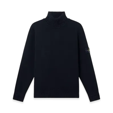 Stone Island 505A2 Winter Cotton Turtleneck Sweater - 24FW "Navy Blue"