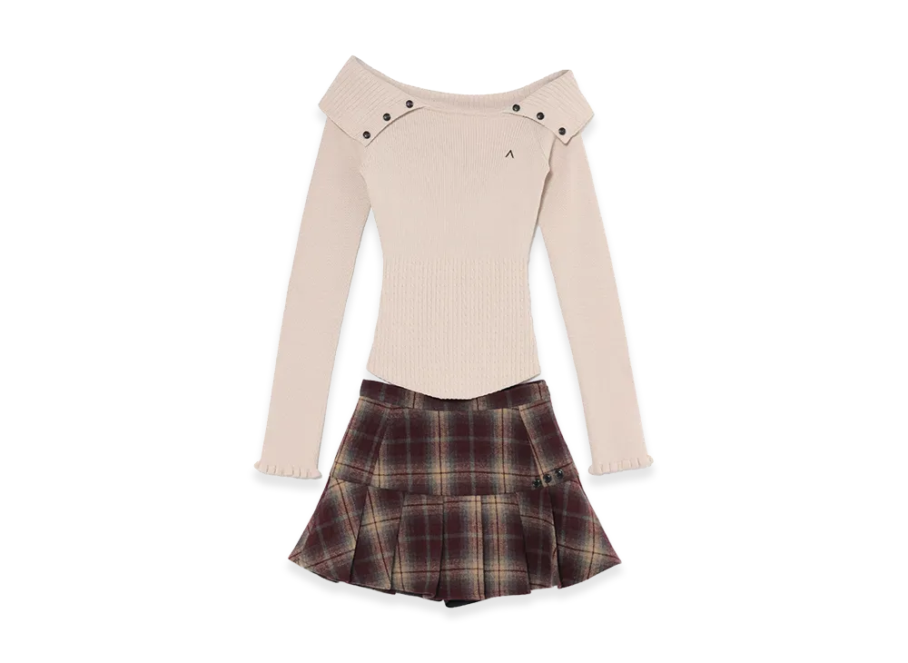 ANDMARY Women's Candice Check Set Up "Beige"