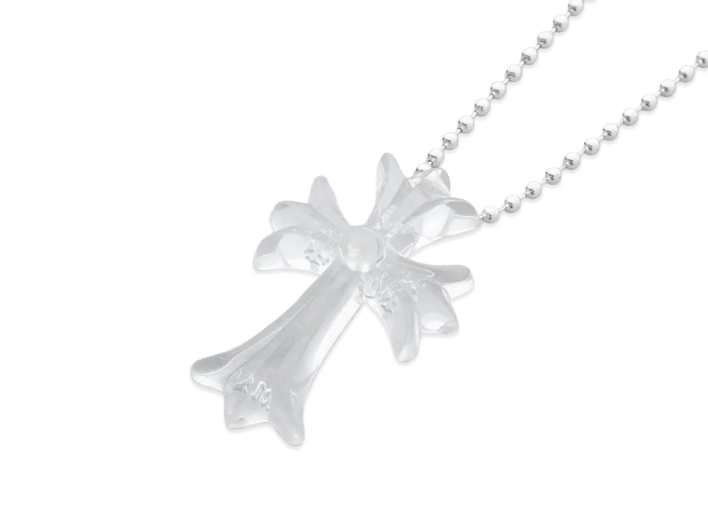 Chrome Hearts Rubber Small CH Cross Silicon Necklace "Clear"