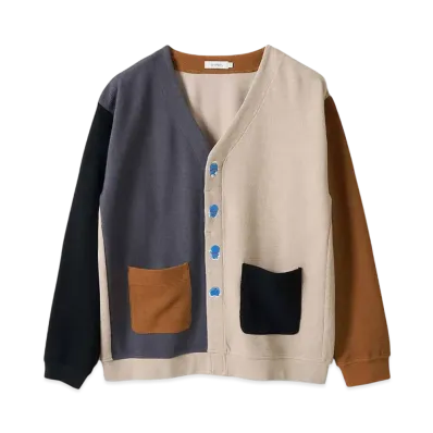 graniph x DORAEMON Back Shot Front Design Cardigan "Gray"