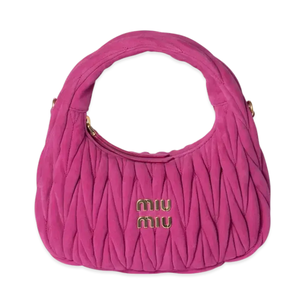 MIUMIU Wander Matelasse Suede Bag Small "Fuchsia Pink"