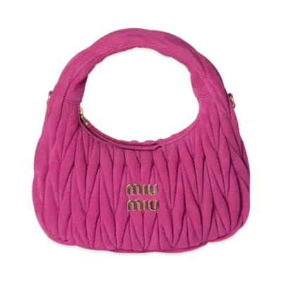 MIUMIU Wander Matelasse Suede Bag Small "Fuchsia Pink"