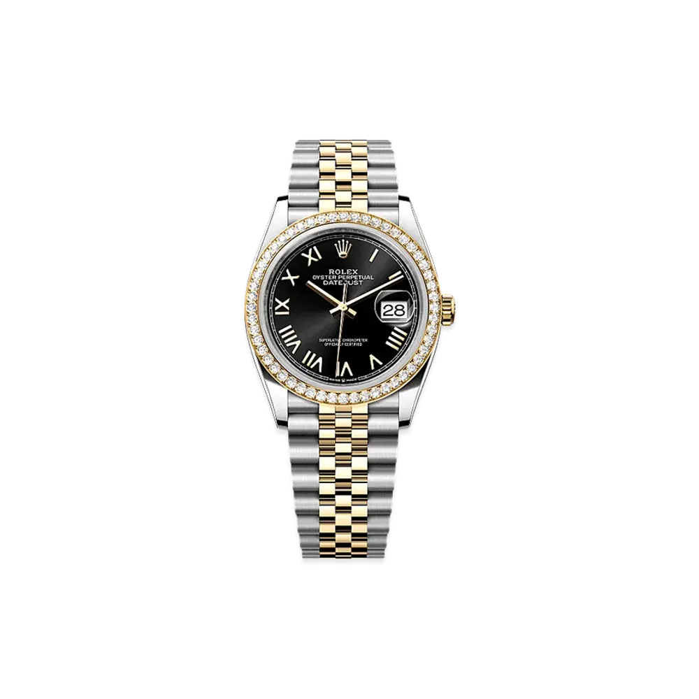 ROLEX Datejust 36 Oystersteel & Yellow Gold Diamond "Black"