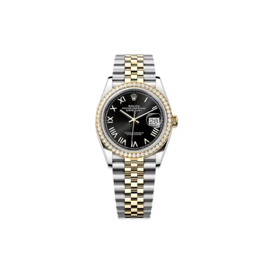 ROLEX Datejust 36 Oystersteel & Yellow Gold Diamond "Black"
