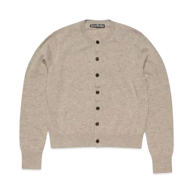 Acne Studios Yak Wool Cardigan Fitted Design "Gray Melange"