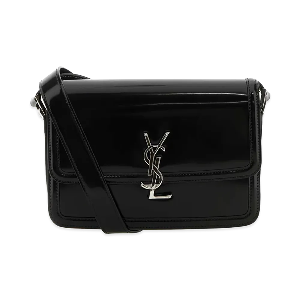 Saint Laurent Leather Solferino Medium Crossbody Bag "Black"