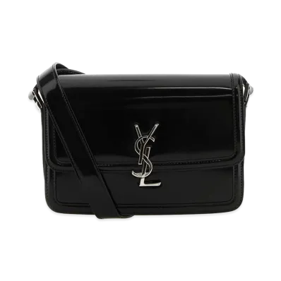 Saint Laurent Leather Solferino Medium Crossbody Bag "Black"