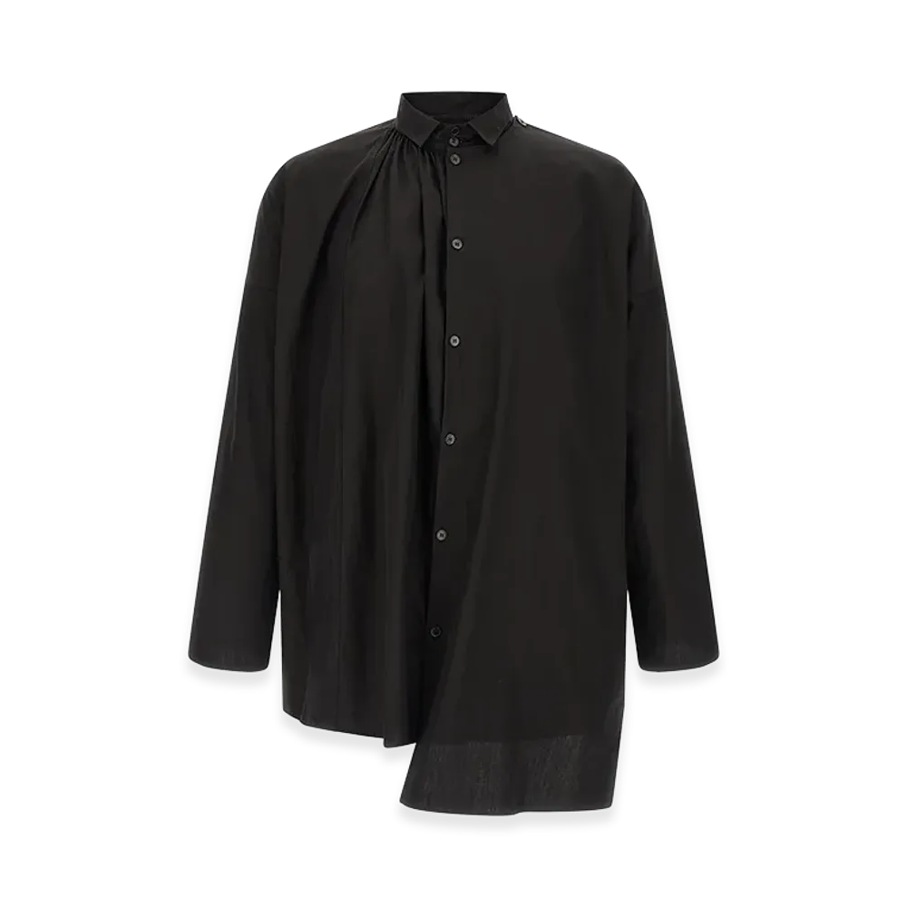 Yohji Yamamoto 'collar Gather Double B' Shirt "Black"