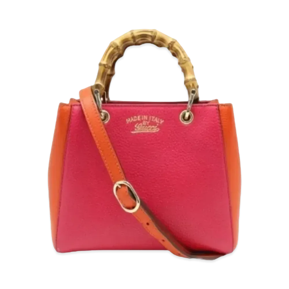 GUCCI Bamboo Mini Shopper "Flower Blooms/Pink"