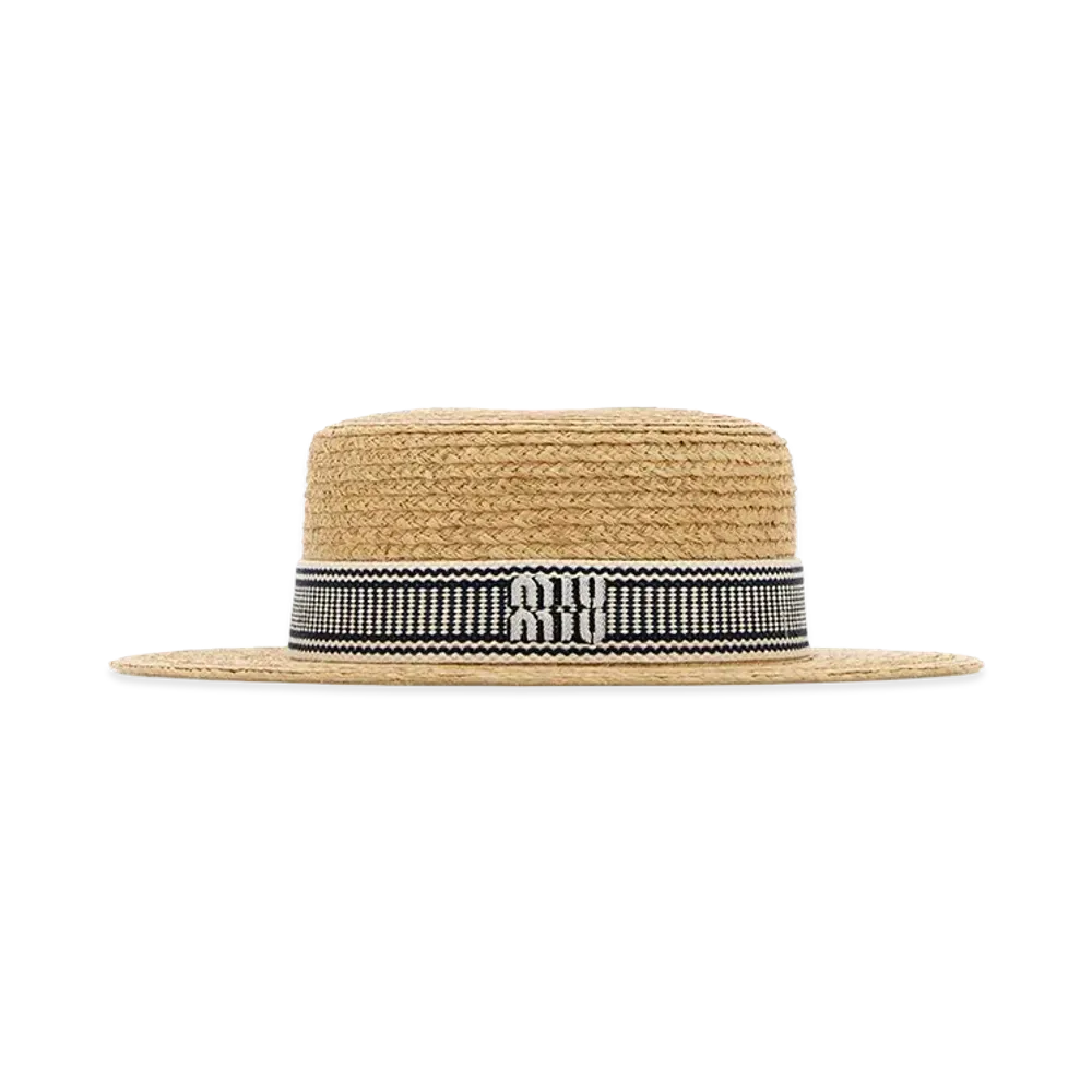 MIU MIU Women's Raffia Hat "Beige"