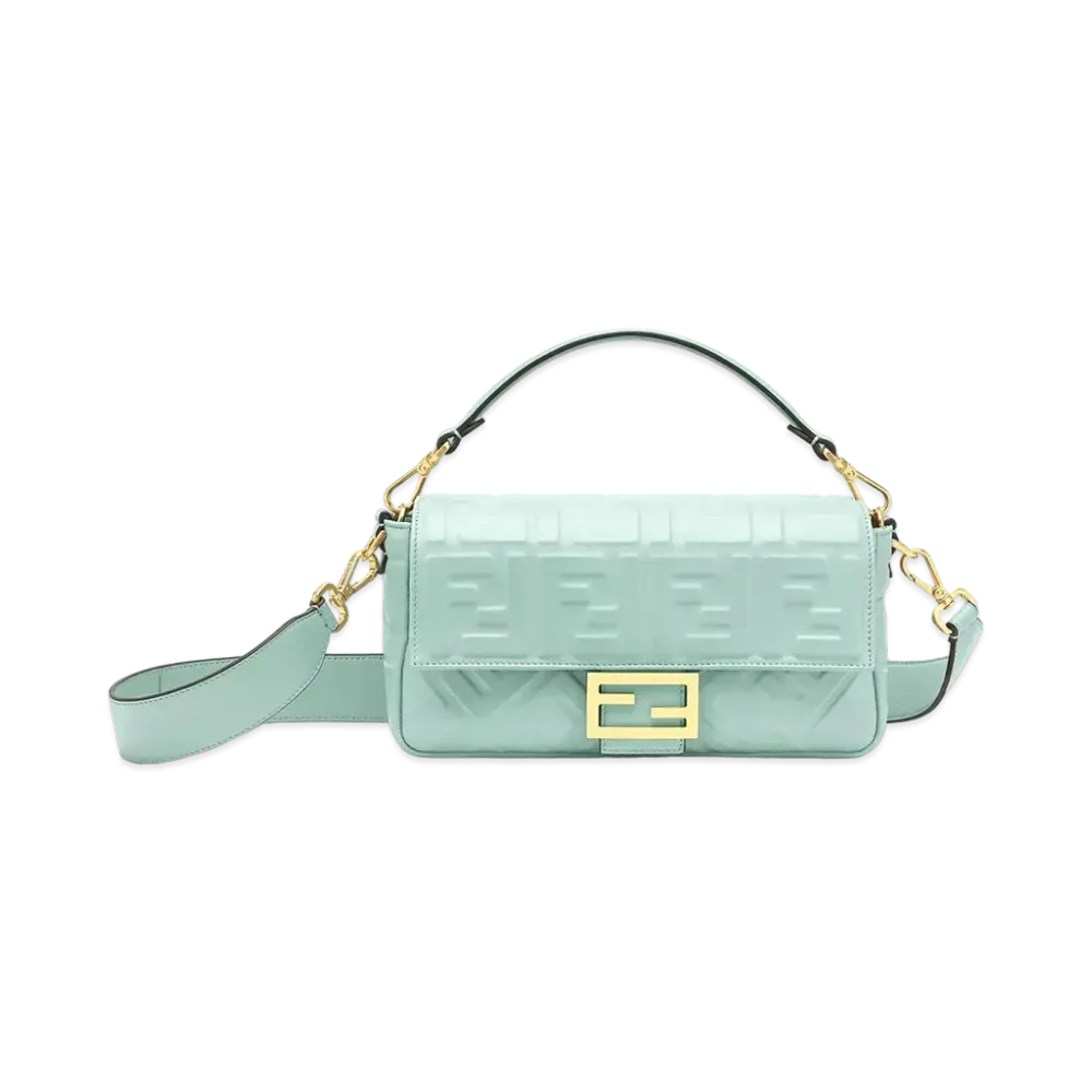 FENDI Baguette Nappa Leather Bag "Mint Green"