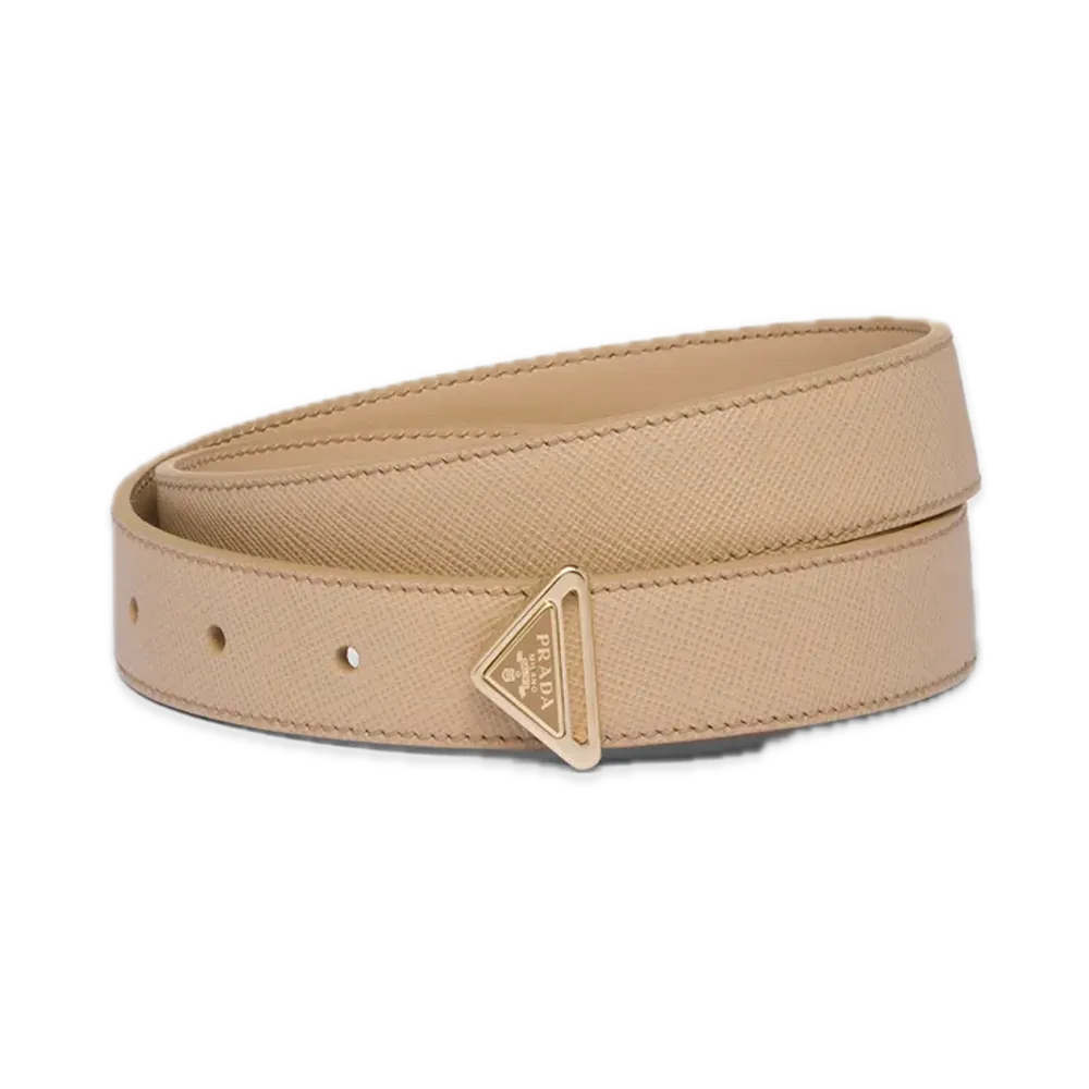 PRADA Saffiano Leather Belt "Sand Beige"