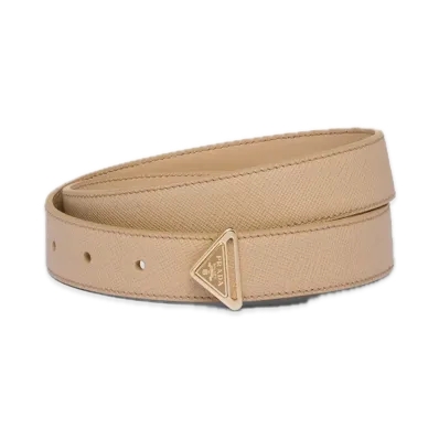 PRADA Saffiano Leather Belt "Sand Beige"