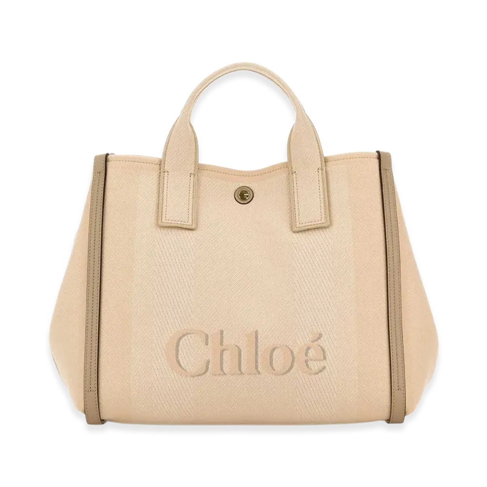 Chloe Women's Canvas Chloa Carry Shopping Bag "Beige"