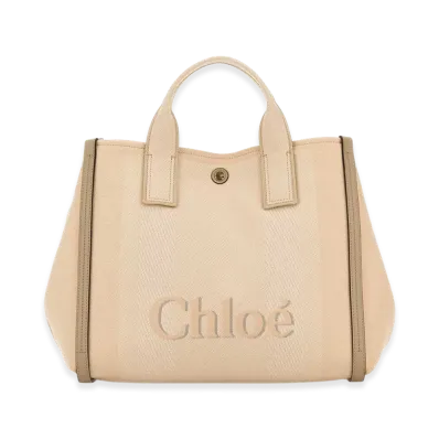 Chloe Women's Canvas Chloa Carry Shopping Bag "Beige"