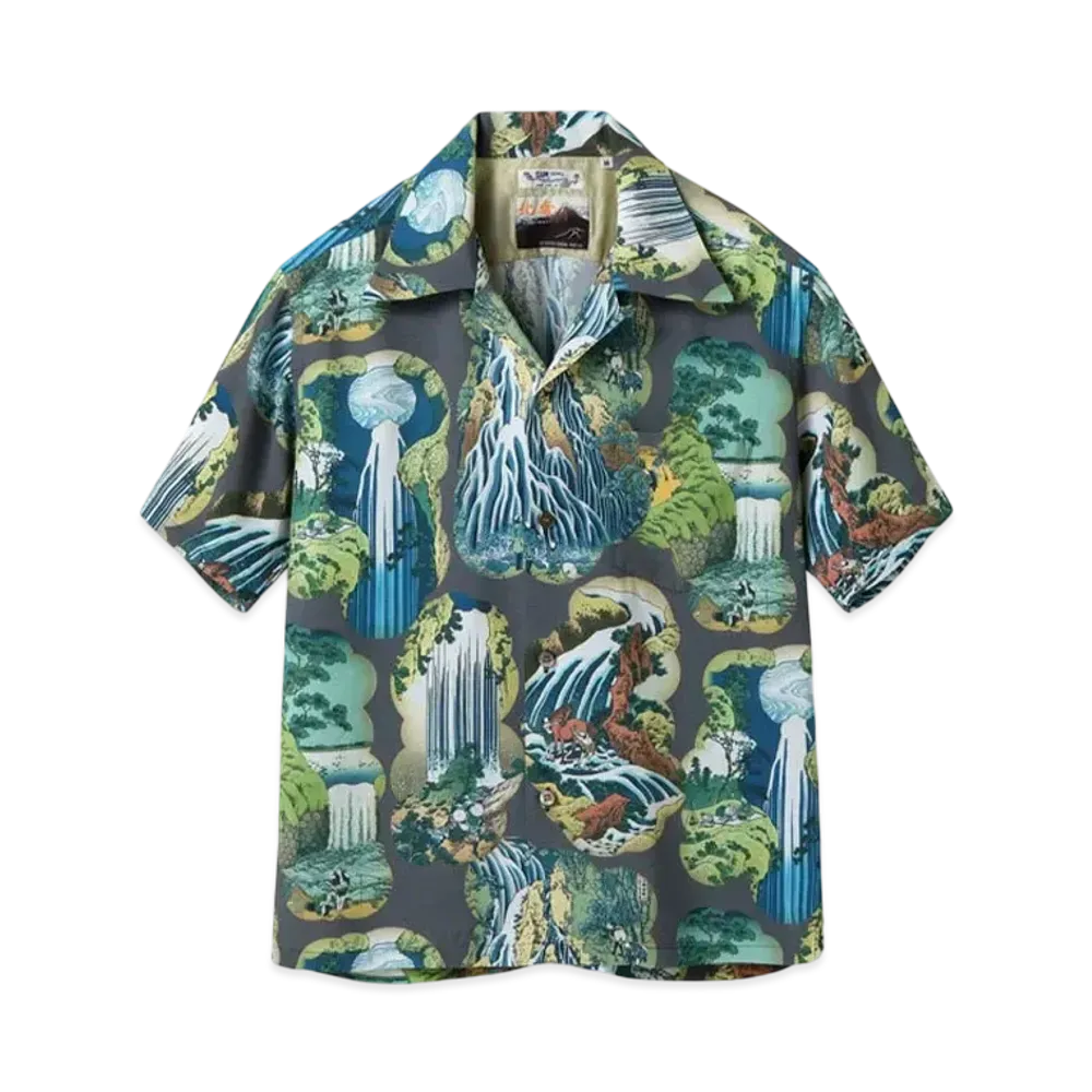 SUN SURF x Katsushika Hokusai Special Edition Shokoku Waterfall Tour "Gray"