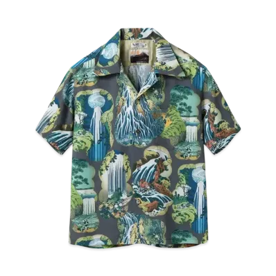 SUN SURF x Katsushika Hokusai Special Edition Shokoku Waterfall Tour "Gray"