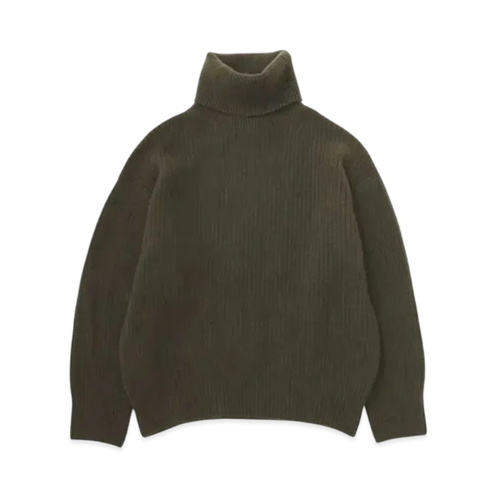 mastermind WORLD Cashmere Needle Punch T.Neck "Olive"