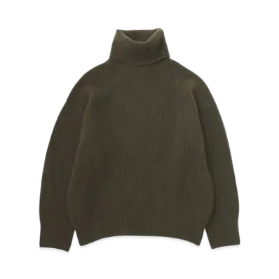 mastermind WORLD Cashmere Needle Punch T.Neck "Olive"