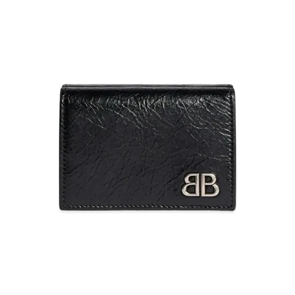 BALENCIAGA Monaco Mini Wallet Arena Lambskin "Black"