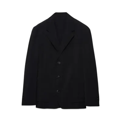 PRADA Men's Single-Breasted Wool Blend Jacket "Black"