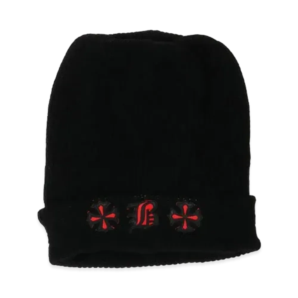 Chrome Hearts x Bella Hadid Big Daddy Cashmere Beanie "Black/Red"