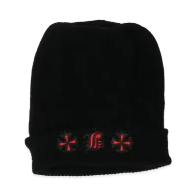 Chrome Hearts x Bella Hadid Big Daddy Cashmere Beanie "Black/Red"