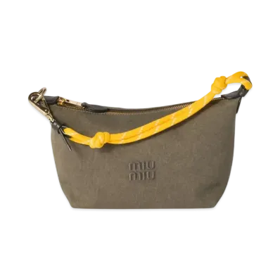 MIUMIU Gabardine Pouch "Olive Green/Yellow"