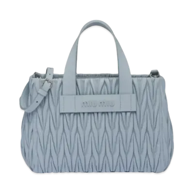 MIU MIU Materasse Leather Handbag "Sky Blue"