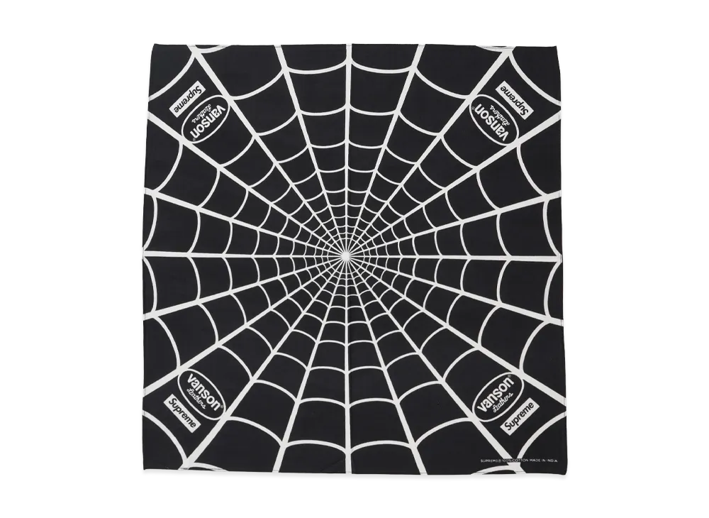Supreme x Vanson Leathers Spider-Man Bandana "Black"