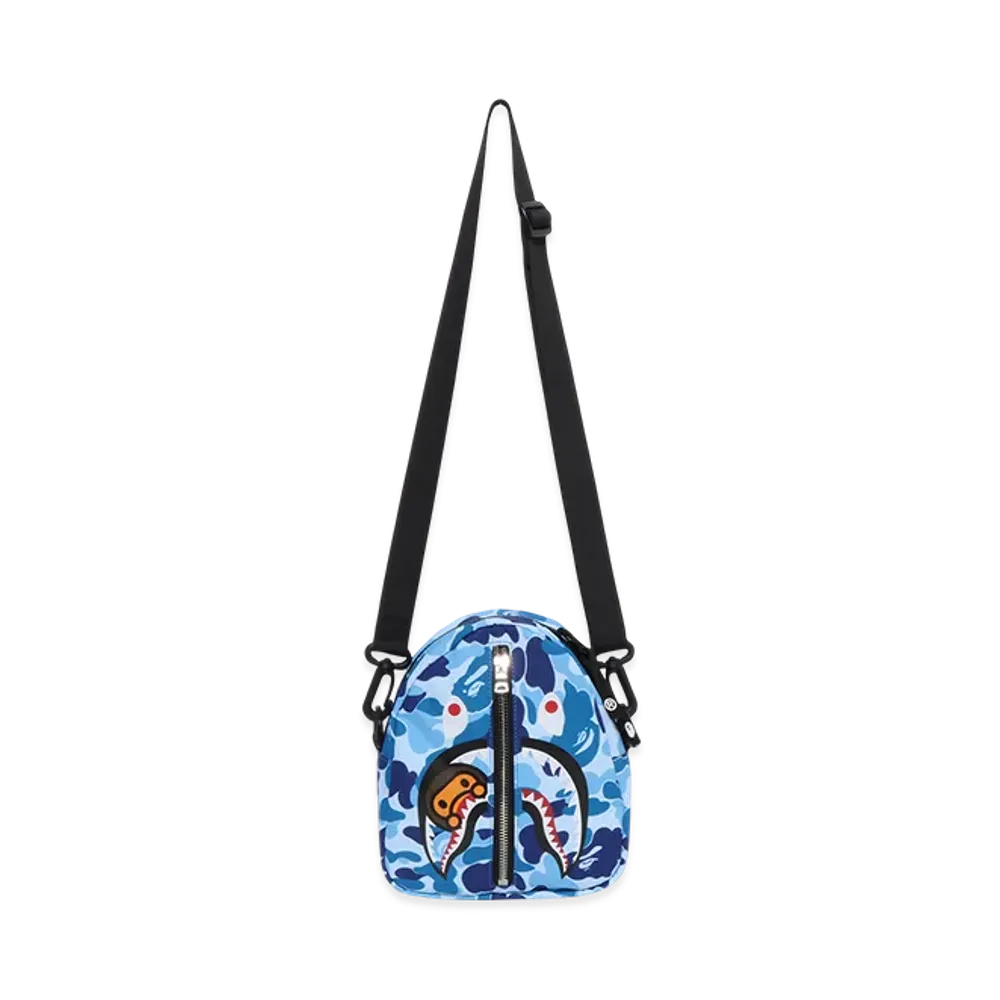 A BATHING APE ABC Camo Milo Shark Mini Shoulder Bag Kids "Blue"