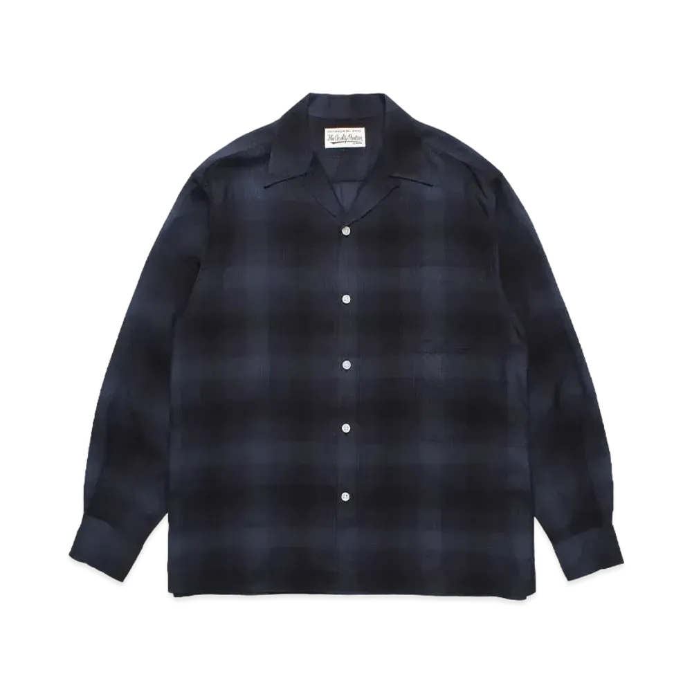 WACKO MARIA Check Open Collar Shirt "Blue"