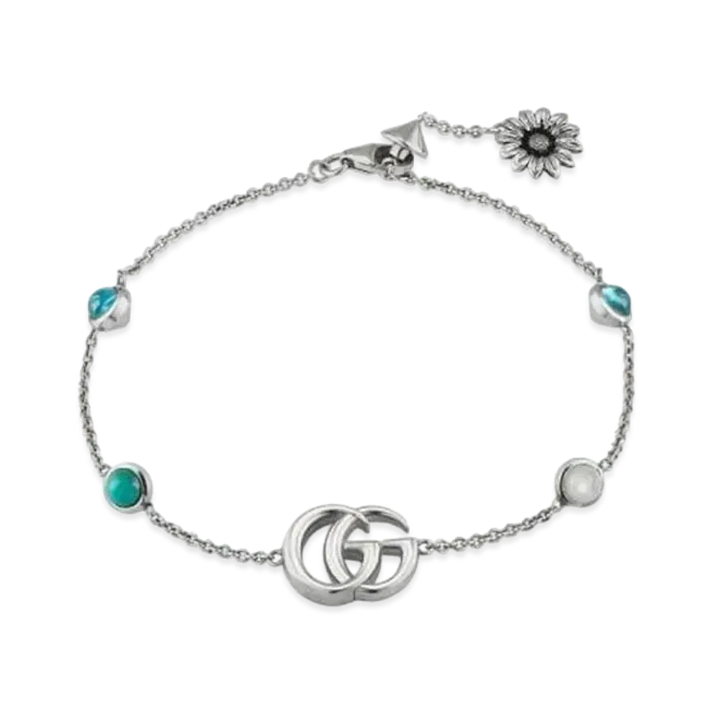 GUCCI Double G Flower Bracelet "Turquoise"