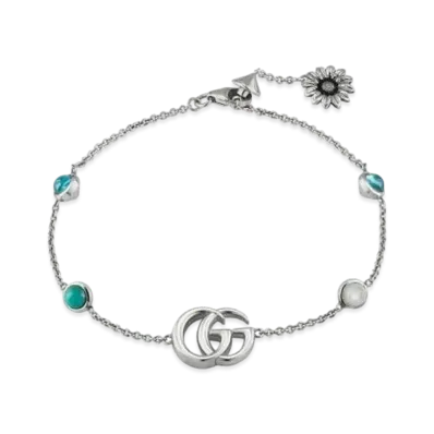 GUCCI Double G Flower Bracelet "Turquoise"